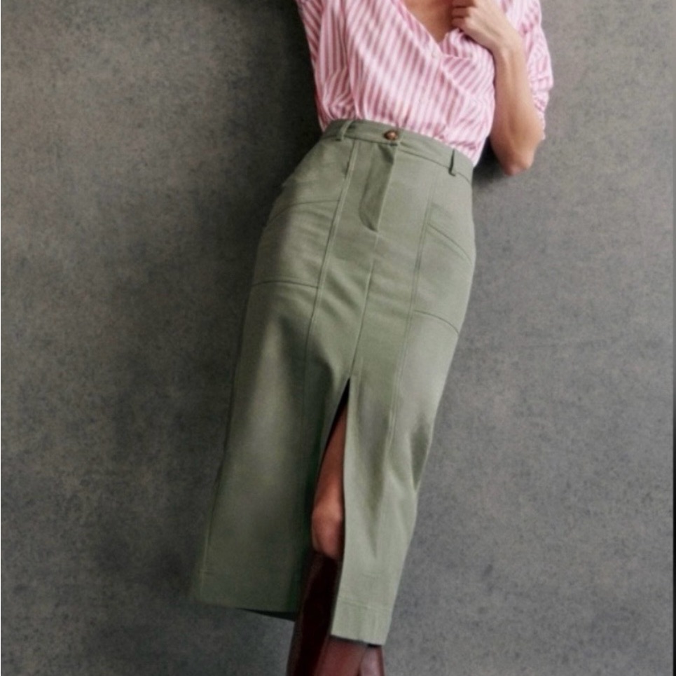 Sezane Nolane Skirt In Khaki